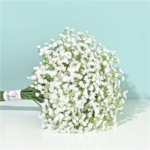 Babys Breath Artificial Flowers, 6Pcs Fake White Babys Breath Flowers - Picture 1 of 8